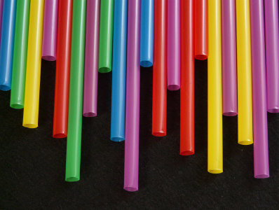 Colourful plastic straws.